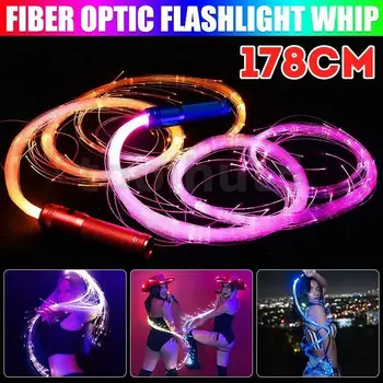 180CM 6ft Batterij / USB-Oplaadbare LED Fiber Optic Dans Zweep Licht van Flash Multicolor Verlichting Gloeiende Zwaaien Partij Vakantie