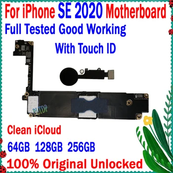 Originele Ontgrendelen Moederbord Voor iPhone SE 2020 Moederbord Gratis icloud-100% Getest Voor iPhone SE2 raad van de logica van 64GB, 128GB ssd 256GB