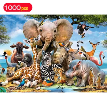 Animal Series Puzzel 1000 Stukjes Olifant Educatief Speelgoed voor Kinderen Ocean World voor Volwassenen Actie Figuren