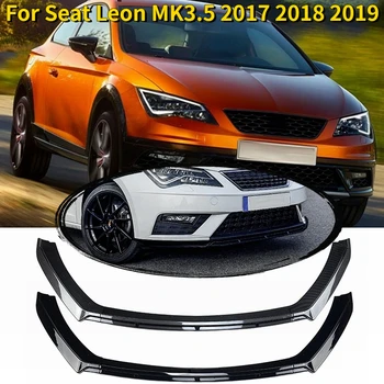 Voor Seat Leon MK 3.5 2017 2018 2019 MK3.5 Auto Voorbumper Lip Spoiler Splitter Rooster Accessoires Gloss Black Body Kits Cover