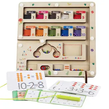 Magnetische Kleur En het Nummer van Houten Doolhof Tellen En Sorteren van Speelgoed Montessori Speelgoed Voor 3 Jaar Oud Educatieve STAM Spel Plezier