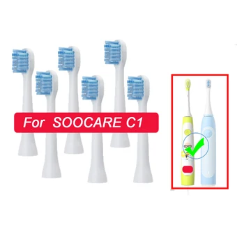 2 Stuks Vervanging Tandenborstel hoofden voor Xiaomi Mijia SOOCARE C1 Kinderen Kids Elektrische Tandenborstel hoofd originele mondstuk jets