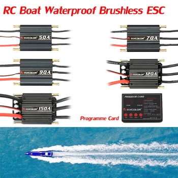 Flycolor RC Boot Waterdicht Brushless ESC 50A 70A 90A 120A 150A 2-6S Programma-Kaart met BEC Systeem Speed Controller 2-6S Lipo