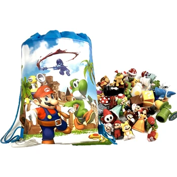 Super Mario-Actie Figuren Kawaii Mario Bros Anime 12pcs 24pcs 36pcs 48Pcs Figuur met opbergtas voor Kinderen Speelgoed Geschenken