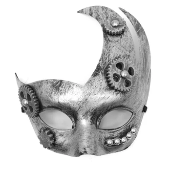 Mannen Punk Kostuum Halloween Party Cos Maskers, Rekwisieten Vintage Steampunk Phantom Maskerade Cosplay Masker Helft Van De Bol Gezicht Masker