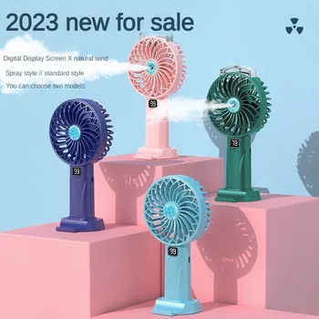 2023 Nieuwe Hydraterende Spray Fan Handheld USB-Desktop Handige Mini Stille Ventilator watermist Hand Ventilator Stand