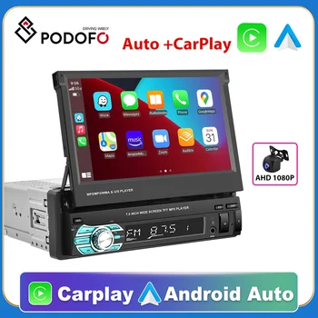 Podofo Radio Een Din Android-Car Multimedia Player Carplay 7