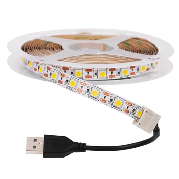 5V USB LED Strip Licht 5050 60LED/m Flexibele LED Tape Lichten van de Strook TV-Achtergrondverlichting Home Decoratie 1M 2M 3M 4M 5M 30CM 50CM