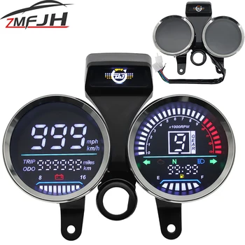 Een Motor Snelheid Toerenteller Voor Suzuki GN 125 Digitale Meter Montage Snelheidsmeter Kilometerteller Meter Gear Indicator Instrument