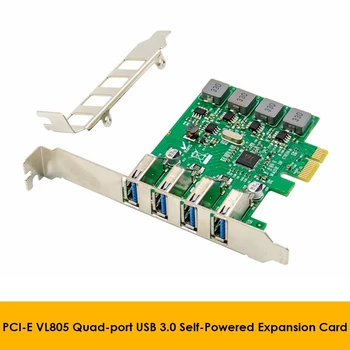 PCI-E X1 uitbreidingskaart 4-Poort USB 3.0-Master-uitbreidingskaart 5Gbps Riser-Kaart VL805 Chip Kaart Adapter