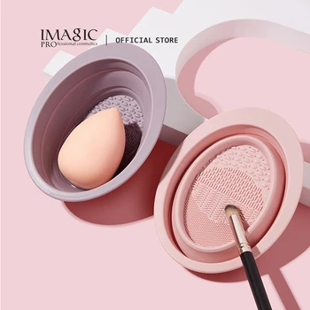 IMAGIC Nieuwe Silicone Make-up Brush Cleaner Spons Remover Kleur oogschaduw Foundation Borstel Reinigen Kleurrijke Scrubber Vak Tools
