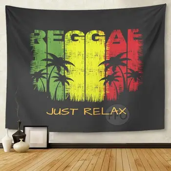 Reggae Muziek Slogan Gewoon Ontspannen Poster Vlag Banner Hip Pop Muur Opknoping Wandtapijten voor de Woonkamer Wandtapijten Decoratie Voor Thuis