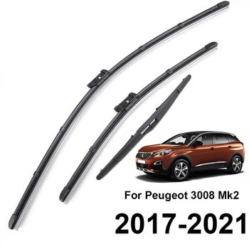 Voorruit met Ruitenwisser Bladen Set Front Rear Window Kit Voor de Peugeot 3008 MK2 2017 2018 2019 2020 2021 Ruitenwissers 28