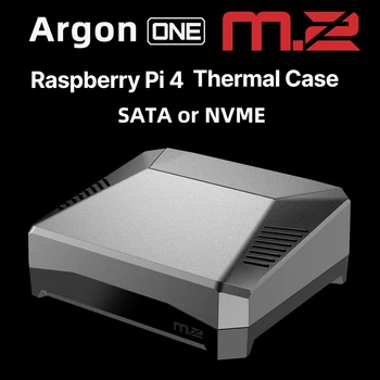 Argon Een M. 2 Raspberry Pi 4 Aluminium behuizing met M. 2 SSD-uitbreidingsslot Ventilator IR-UASP voor de Raspberry Pi 4
