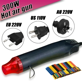 300W Hete Lucht Kanon van de Hitte Elektrische Temperatuur Vermogen Blower Mini Tool Kit voor doe-het-Shrink Tubing Solderen Wrap Plastic Rubber Stempel