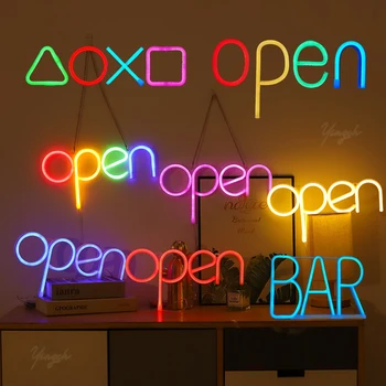 Open Neon lichtreclame Groothandel BAR Spel Logo Nacht Lamp Muur Decoratie Winkel Partij, Verjaardag, Bruiloft KTV Winkel