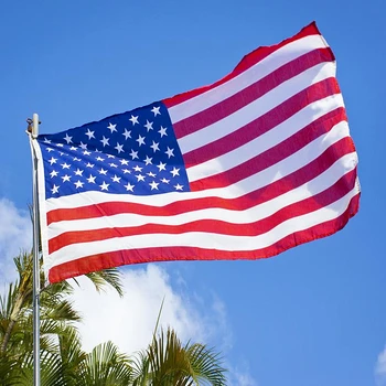 1pc AMERIKAANSE Vlag Hoge Kwaliteit tweezijdig Bedrukt Polyester Amerikaanse Vlag Zeilringen verenigde staten Vlag Verenigde Staten vlag Voor het Decor
