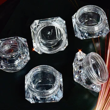 10pcs doorzichtig Plastic Lege Doos Diamant Vormige Mini Container Make-up Pot Voor Cosmetische Nagel-Sieraden-Opslag 5ML Lege Potten Mini Pot