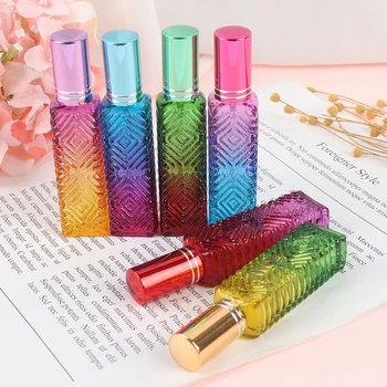 Mini Parfum Hervulbare Glazen Flesjes Cosmetische Verpakking Spray Fles, Nieuwe 15ml Kleurrijke Vierkante Glazen Leeg parfumflesje