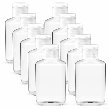 10pcs/set 60ml Leeg Draagbare Vierkante Reizen Fles Shampoo Fles PET Crème Lotion Flessen Mini Navulbare Cosmetische Container