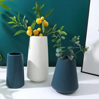 Morandi Kunststof Vaas Woonkamer Decoratie Ornamenten Moderne Origami Plastic Vazen voor Bloemen Decoratie van het Huis