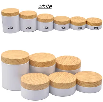 New100/120/150/200g/250g HUISDIER Crème Pot Imitatie houtnerf Deksel Lege Cosmetische Container Hervulbare gezichtsmasker Pot Storage Jar