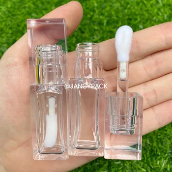 Volledige transparante lipgloss tubes leeg hervulbare lippenstift flessen met grote toverstaf aangepaste logo witte lip voller flessen verpakking