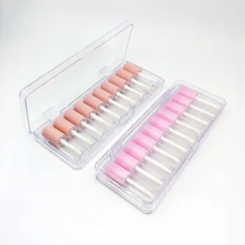 10pcs 4ml lipgloss Lege Plastic Buizen Prachtige Mini Duidelijke Lipgloss Verpakking Container Met Roze Matte Deksel Nieuwe Aankomst