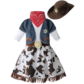 Cowgirl Kostuum van Halloween voor Meisjes Peuter West Fancy Dress Outfit Pasgeboren Baby Carnaval Rok Baby Partij Kleding 5PCS