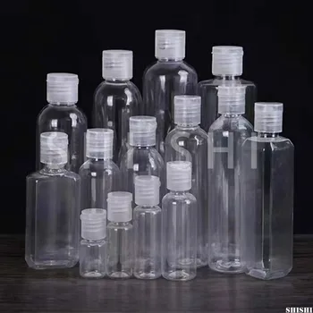 50 Stuks Duidelijke Flip Deksel Flessen Cosmetische Monster Containers Reizen Vloeibare Shampoo Hervulbare Kunststof PET-Flesjes van 5 ml 50 ml 60 ml 100 ml