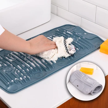 Het Wassen Van Bestuur Draagbare Opvouwbare Siliconen Wasserij Wasbord Multifunctionele Anti-Slip Wassen Raad Moppen Sok Wasbord Clean Tool