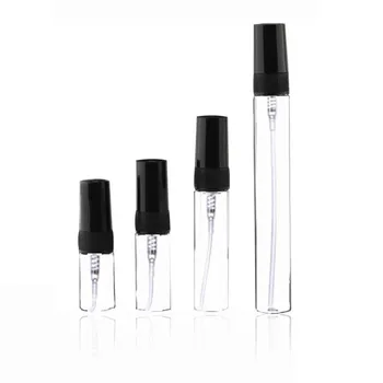 5pcs/pack Black 2 ML 3 ML 5 ML 10 ML Draagbare Mini Parfum Fles Leeg Cosmetica Fles Sample Test Tube Lotion Dun Glazen Flacons