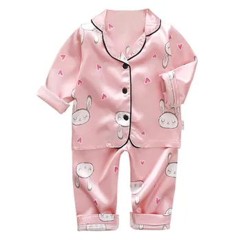 Kinderen Pyjama Set Baby Jongen Meisje Casual Kleding met Lange Mouwen Nachtkleding Ingesteld Kinderen Tops+Broek Peuter Kleding Sets