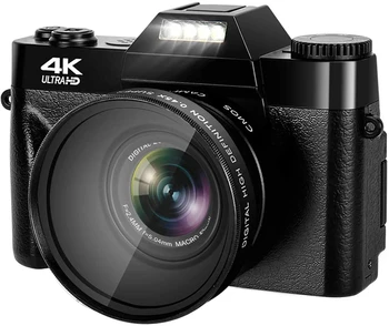4K HD Digitale Camera Vlogging Camcorder voor Youtube WIFI-Webcam Groothoek 16X Digitale Zoom 48MP Fotografie 3-Inch Flip-Scherm