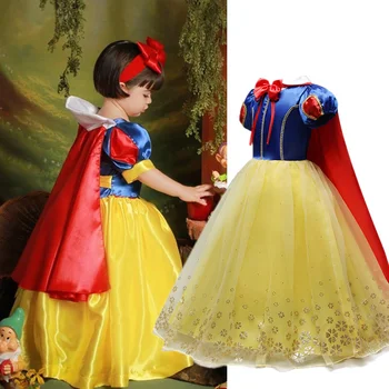 Mooie Meisjes Prinses Kostuum van Halloween Sequines Kinderen Cosplay Dress ' s Avonds Bal Gegroeid Kids Jurken Voor Meisjes Kleding 3-10Y