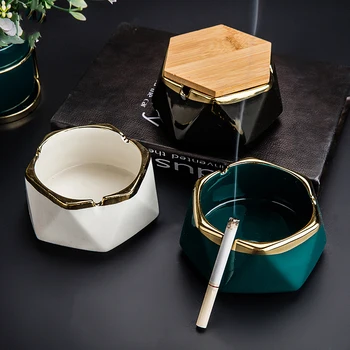 Nordic Light Luxe Keramische Asbak Home Woonkamer Creatieve Asbak Persoonlijkheid Eenvoudige Moderne High-end Asbak Ornamenten