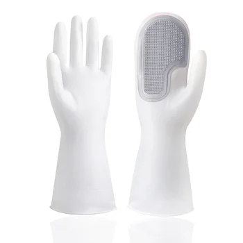 32CM Multifunctionele Magische Borstel Afwassen Handschoenen Rubber Keuken Huishoudelijke Reiniging Silicone Waterdichte Handschoenen