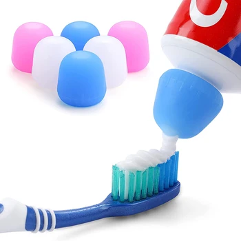 4 stuks Tandpasta Dop zelfsluitende Tandpasta Dispenser Knijper Herbruikbare Silicone Caps Houdt de Tandpasta Geen Rommel Geen Afval