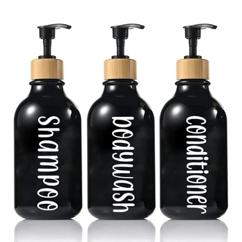 300/500 ml Badkamer Dispenser met Shampoo Douche Gel Conditioner Hervulbare Flessen Lege Plastic Lotion Dispenser Waterproof Etiketten