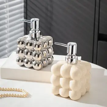 Europese stijl Keramische Zeep Fles douchegel Shampoo Hand Sanitizer Druk op Fles Hotel Huishouden Lotion Opslag Fles