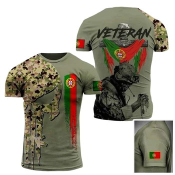 2023 Zomer LEGER-VETERAAN T-Shirt voor Mannen is de spaanse portugese Soldaten 3D t-shirt van Hoge kwaliteit Afdrukken Special Forces T-shirts Tops