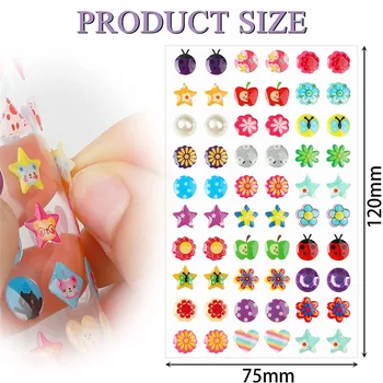 60/120/240/260Pcs Oorbellen 3D Edelstenen Stickers Glitter Glitter Crystal Zelfklevende Nagel Decoratie Make-up Voor Meisjes