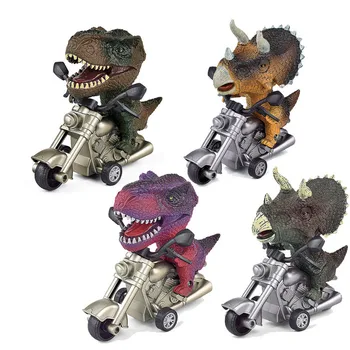 Simulatie Dinosaurus Speelgoed Motorfiets Inertie Rijden Motorfiets Dierlijke Model Pull-Back Auto Speelgoed Action Figure Kinderen Festival Cadeau