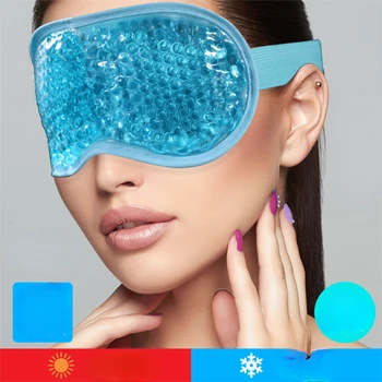 Nieuwe Gel oogmasker Herbruikbare Kralen voor Warm Koud Therapie Rustgevende Ontspannende Beauty Gel oogmasker Slapen Ijs Bril slaapmasker