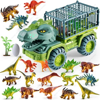Dinosaurussen Vervoer Auto Dinosaurus Carrier Truck Speelgoed Indominus Rex in Jurassic Wereld van de Dinosaurussen Speelgoed Kerstmis Geschenken voor Kinderen, Speelgoed Auto