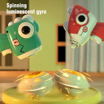 Schotel Launcher Pistool Tekenfilm Pistool Licht Flying Disc Brand Gyroscoop Indoor Outdoor Sport spelletjes voor Jongens Kinderen Geschenken