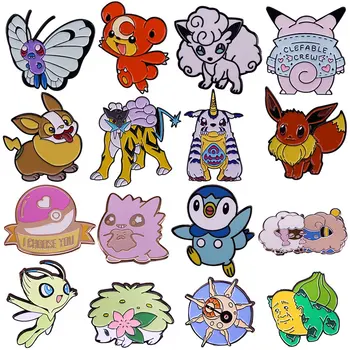 Anime Games Serie Pokemon Emaille Pins Verzamelen Kawaii Pikachu Metalen Cartoon Broche Rugzak Kraag Revers Badges Mode-Sieraden