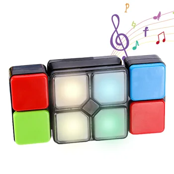 Muziek Knipperen Kubus Elektronische Kubus Spel Mini STEEL Kubus Speelgoed Met 4 Spel te Spelen Modi Kerst verjaardagscadeau Voor Jongen Meisje Kids