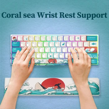 XVX Coral Sea Pols Rust Pad voor Ergonomische Toetsenborden Zachte Pols Ondersteuning van Anti-Slip Rubberen Basis Ondersteuning voor Office-Computer-Laptop