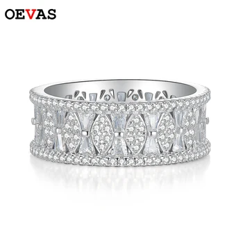 OEVAS 100% 925 Sterling Zilver Full High Carbon Diamanten Ringen Voor Vrouwen Sprankelende Bruiloft van Fijne Sieraden Valentijn Cadeaus